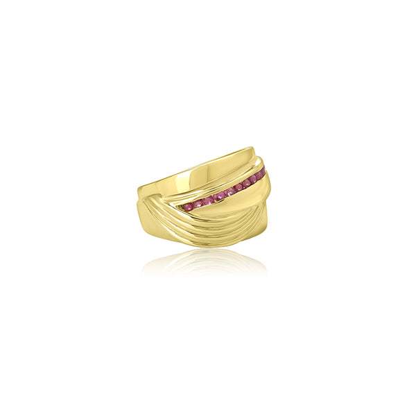 18K Yellow Gold (0.40 Ct. Tw.) Genuine Garnet Ring