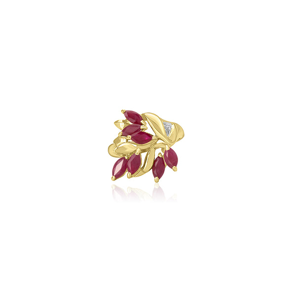 10K Yellow Gold (0.06 Ct. Tw.) Marquise Garnet Ring