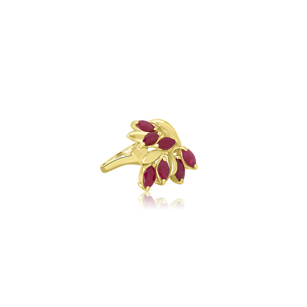 10K Yellow Gold (0.06 Ct. Tw.) Marquise Garnet Ring