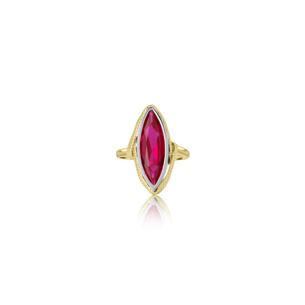 18K Yellow Gold Vintage Garnet