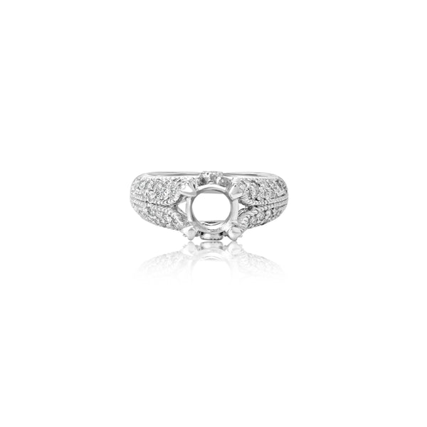 14K White Gold Round Split Shank Ring