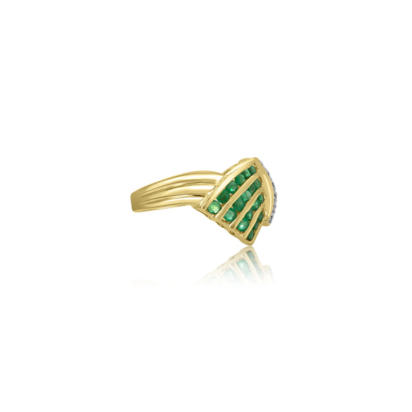 14K Yellow Gold (0.12 Ct. Tw.) Genuine Emerald Ring