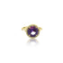 18K Yellow Gold Round Amethyst Ring