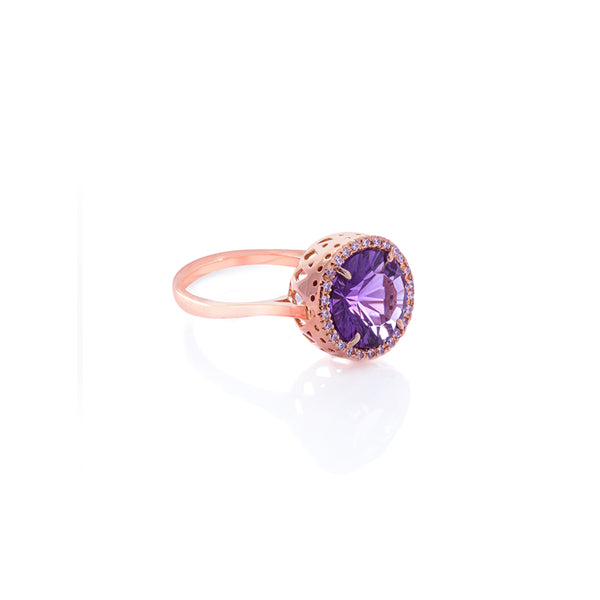 18K Rose Gold Amethyst Ring