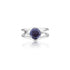 18K White Gold Amethyst Split Four Ring