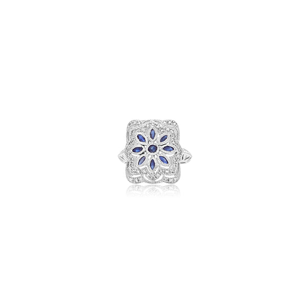 14K White Gold (0.25 Ct. Tw.) 0.50 Carat Blue Sapphire Ring