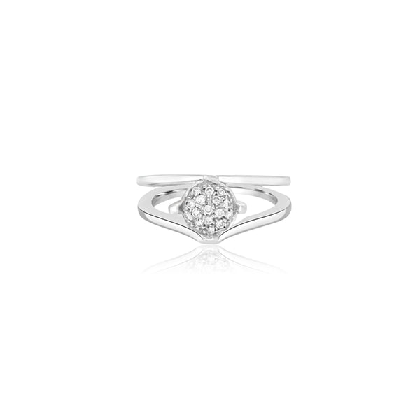 18K White Gold (0.20 Ct. Tw.) Four Prong Diamond Ring