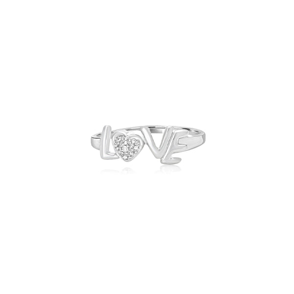 10K White Gold (0.05 Ct. Tw.) Love Ring