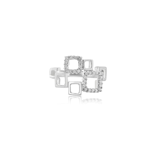 10K White Gold (0.10 Ct. Tw.) Diamond Joined Circle Ring