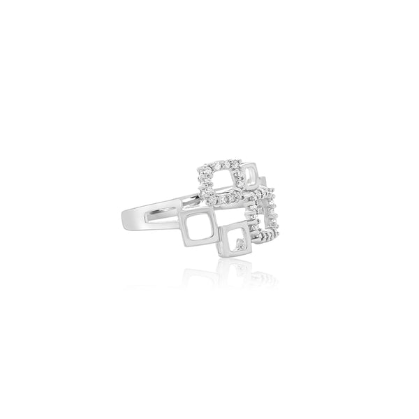 10K White Gold (0.10 Ct. Tw.) Diamond Joined Circle Ring