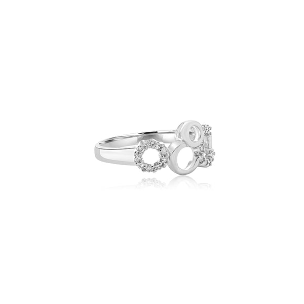 10K White Gold (0.10 Ct. Tw.) Diamond Joined Circle Ring