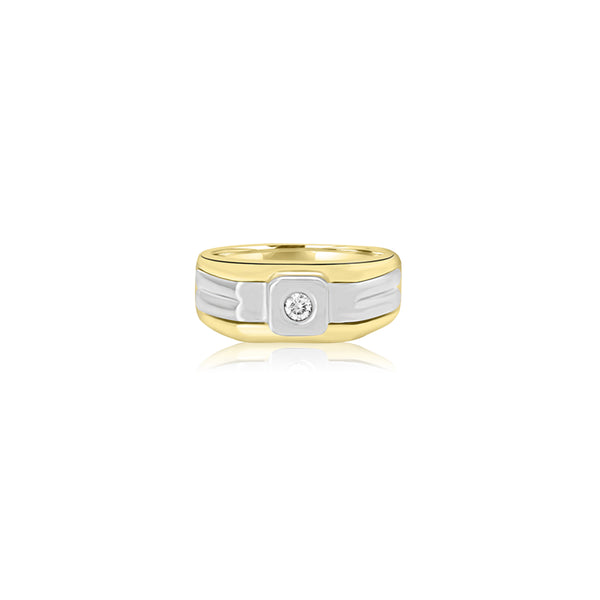 18K T-Tone (0.11 Ct. Tw.) Custom Man's Ring