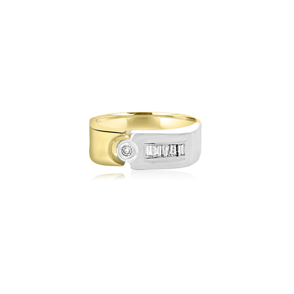 14K T-Tone (0.20 Ct. Tw.) Baguette Ring