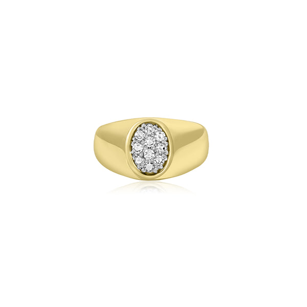 14K T-Tone (0.24 Ct. Tw.) Man's Oval Diamond