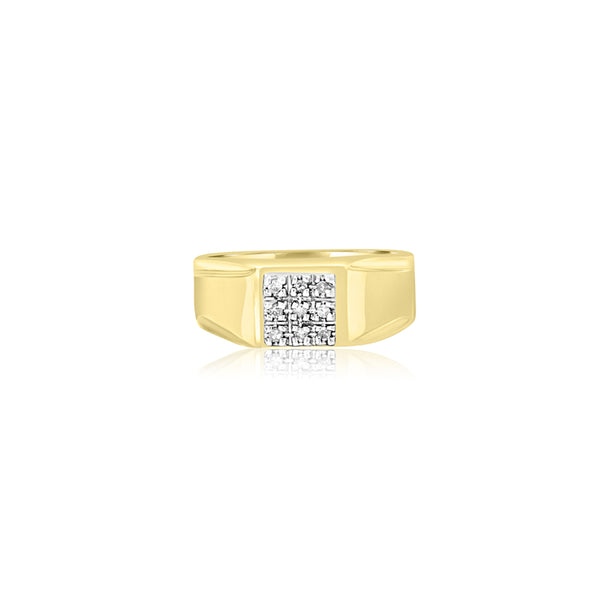 10K T-Tone (0.10 Ct. Tw.) Square Men's Ring