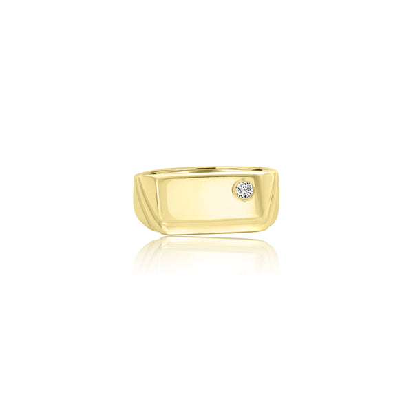 Yellow Gold Ring with Side Stone