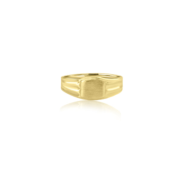 18K Yellow Gold Mens Signet Ring