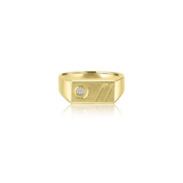 10K Yellow Gold Diamond Signet Ring