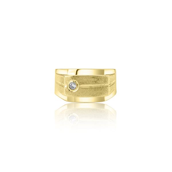 10K Yellow Gold Mens Ring Diamond Ring