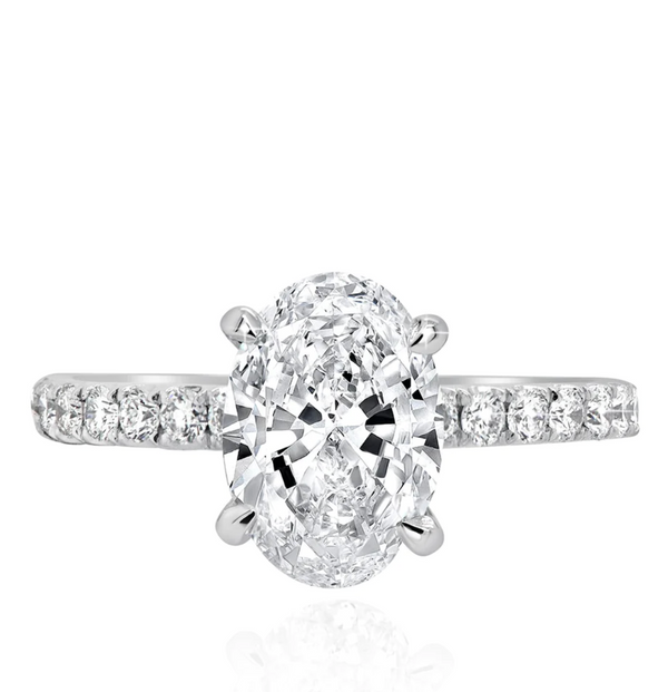 14K White Gold 3.01ct. Oval Engagement Ring LG626416847