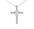 18K White Gold (0.10 Ct. Tw.) Diamond & Cubic Cross Necklace