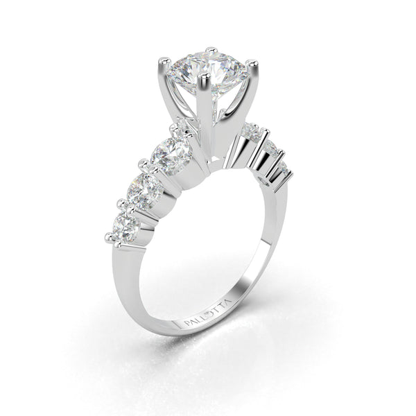 14K T-Tone Filigree Style Four Ring  Engagement Ring