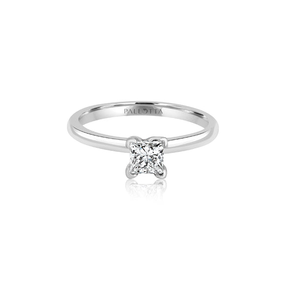 18K White Gold Princess Engagement Ring