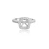 14K White Gold Halo Princess Engagement Ring