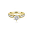 18K T-Tone Six Prong Round Solitaire Engagement Ring