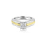 18K T-Tone Four Prong Round Solitaire Engagement Ring