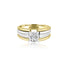 18K T-Tone Four Prong Round Solitaire Engagement Ring