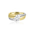 18K T-Tone Half Bezel Round Solitaire Engagement Ring