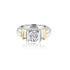 14K T-Tone Half Bezel Round Solitaire Engagement Ring