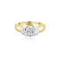 18K T-Tone Four Prong Round Solitaire Engagement Ring