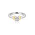 18K T-Tone Four Prong Round Solitaire Engagement Ring