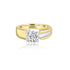 18K T-Tone Four Prong Round Solitaire Engagement Ring