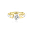 18K T-Tone Quad Bezel Round Solitaire Engagement Ring