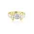 18K T-Tone Bezel Round Solitaire Engagement Ring