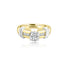 18K T-Tone Princess Accent Engagement Ring