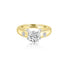 18K T-Tone Four Prong Round Stone Engagement Ring