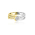 18K T-Tone Round Bezel Engagement Engagement Ring