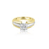 18K T-Tone Four Prong Round Stone Engagement Ring