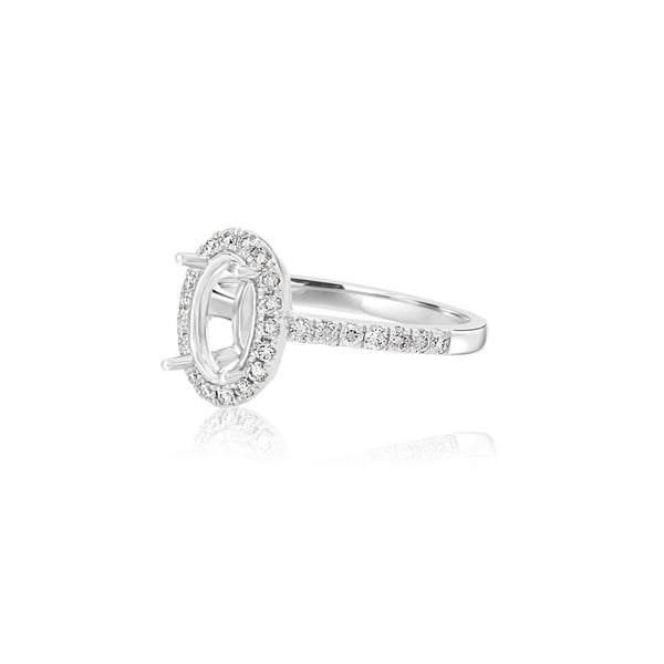 14K White Gold (0.40 Ct. Tw.) Lab Oval Engagement Ring