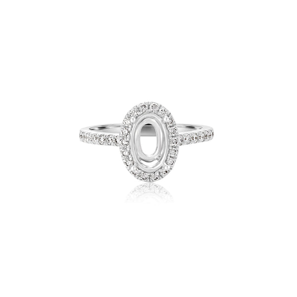 14K White Gold (0.40 Ct. Tw.) Lab Oval Engagement Ring