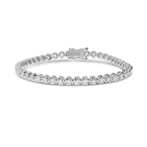 14k White Gold (4.00 Ct. Tw.) Modern Tennis Bracelet