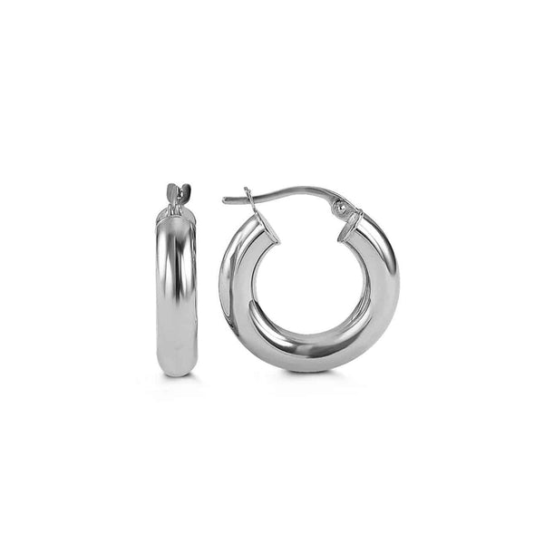 10k White Gold Small Hoop Earrings