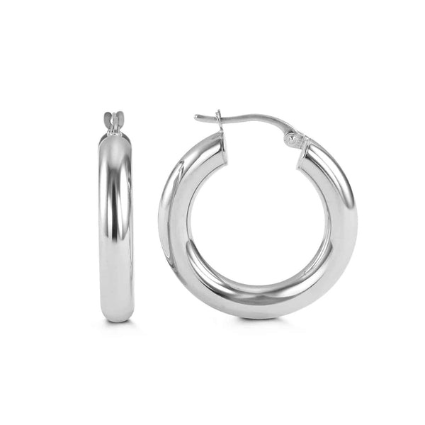 10k White Gold Medium Hoop Mae Earrings