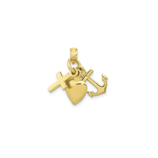 10k Yellow Gold Faith Hope Charity Pendant