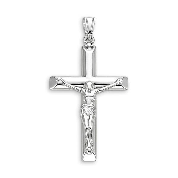 10k White Gold Cross Pendant