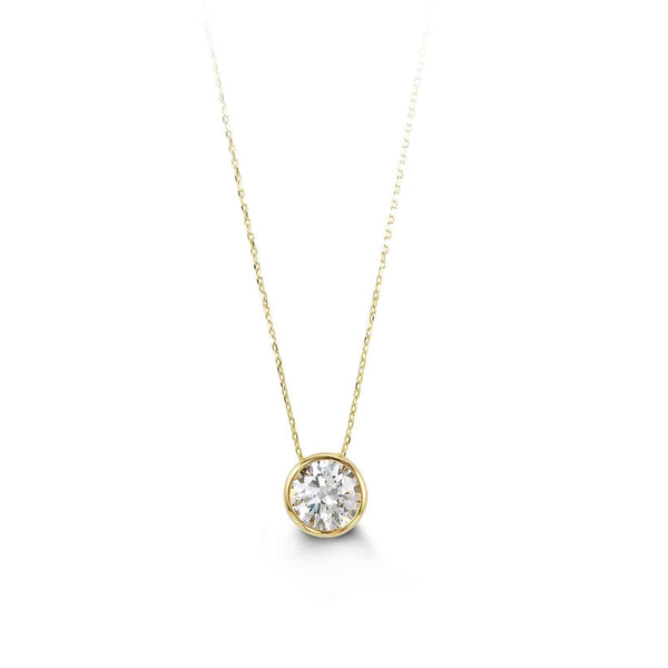 10k Yellow Gold Bezel Cubic Pendant